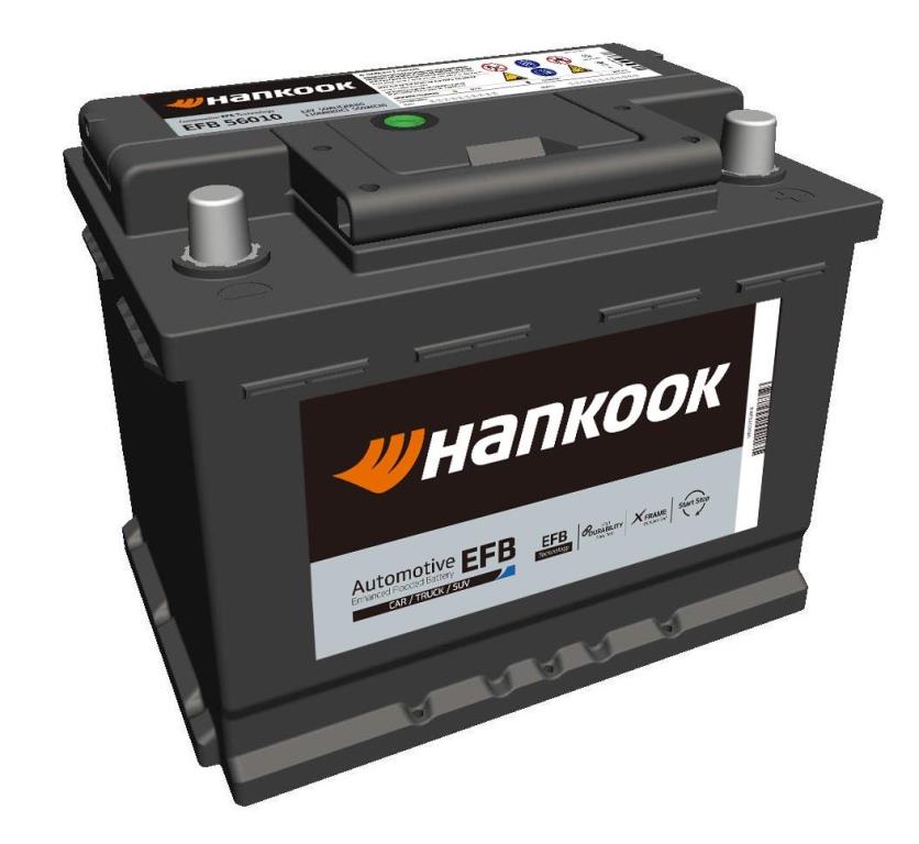 Batterie (de voiture) Hankook 60.0 - ref. EFB 56030